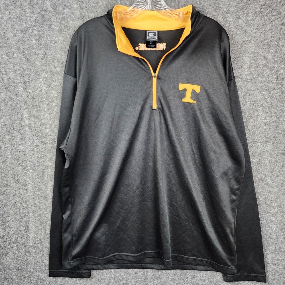 Colosseum Athletics Tennessee Volunteers Mens XL Black Orange 1/4 Zip Pullover